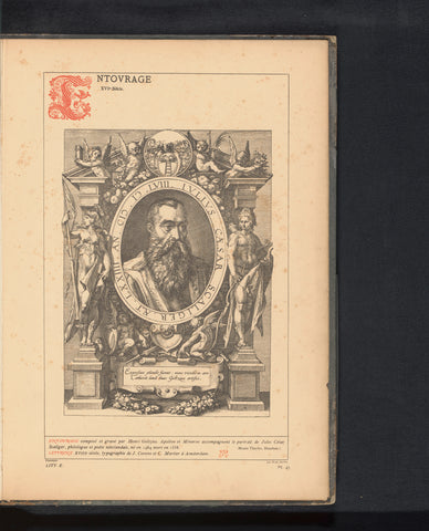 Reproduction of a print of a portrait of Julius Caesar Scaliger by Hendrick Goltzius, anonymous, c. 1875 - in or before 1880 Canvas Print