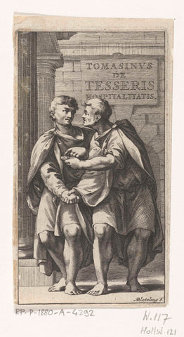 Two men shake hands, Abraham Bloteling, 1670 Canvas Print