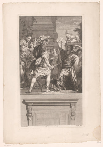 Romeinse scène met Scipio, Claude Duflos, 1683 - 1727 Canvas Print