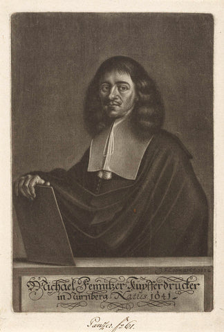 Portrait of Michael Fennitzer, Johann Friedrich Leonard, 1672 Canvas Print