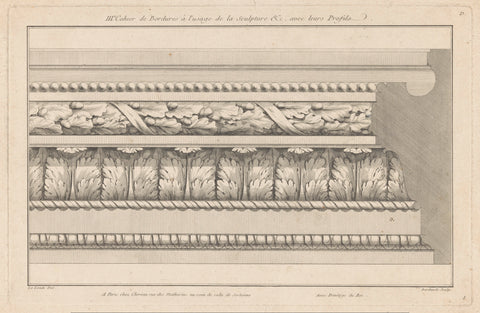 List of oak leaves and acanthus leaves, Berthault, 1784 - 1785 Canvas Print