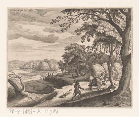 River landscape near Basel, Matthew Merian (I), 1625 Canvas Print