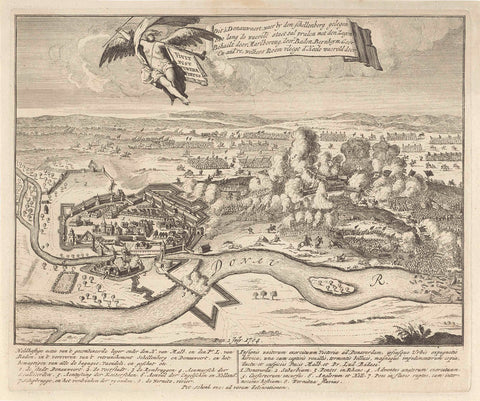 Battle at Donauwörth, 1704, anonymous, 1704 - 1711 Canvas Print