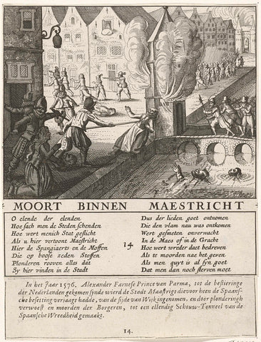 Murder in Maastricht, 1576, anonymous, 1618 - 1624 Canvas Print