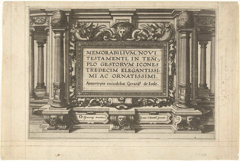 Memorabilivm Novi Testamenti in templo gestorvm icones tredecim elegantissimi ac ornatissimi, Lucas van Doetechum, c. 1572 Canvas Print