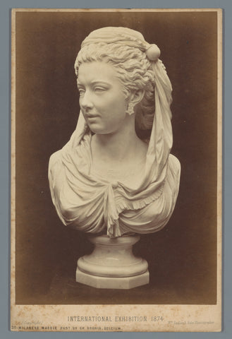 Marble bust Milanese by Ch. Brunin, William England, 1874 Canvas Print