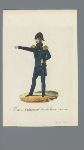 Vice Admiral in small kit, Albertus Verhoesen (attributed to), 1835 - 1850 Canvas Print