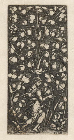 Ornament met personificatie van de Gerechtigheid, Monogrammist AS (Duits; graveur), 1538 Canvas Print