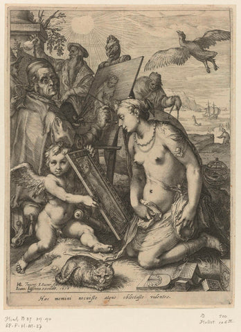 Allegory on perception, Jan Saenredam, 1616 Canvas Print