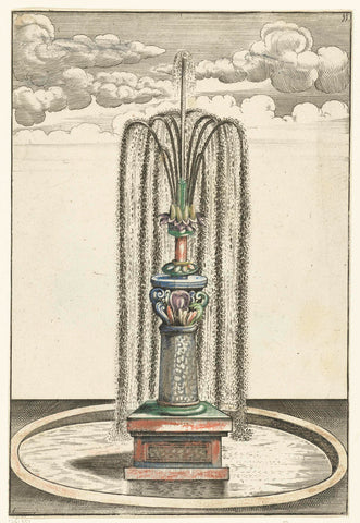 Round Basin with Short Column, Georg Andreas Böckler, 1664 Canvas Print