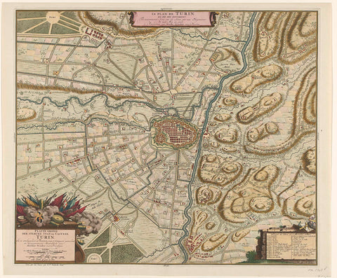 Map of Turin and surroundings, 1706, Nicolaes Visscher (II) (workshop or), 1706 Canvas Print