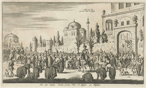 Procession of the Sultan at Larisa, Jan Luyken, 1682 Canvas Print