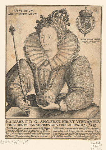 Portret van Elizabeth I Tudor, ten halven lijve, Crispijn van de Passe (I), 1592 Canvas Print