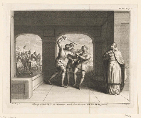 Murder of Godfried the Northman, 885, Pieter Tanjé, 1747 - 1759 Canvas Print