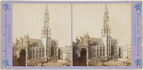 View of the town hall in Brussels, Jules Hippolyte Queval, 1866 - 1870 Canvas Print