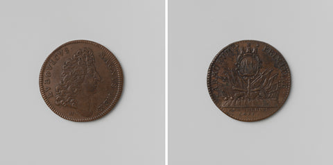 Capture of Montmedy, calculation medal minted in honour of Louis XIV, King of France, Monogrammist N (medalist), 1699 - 1703 Canvas Print