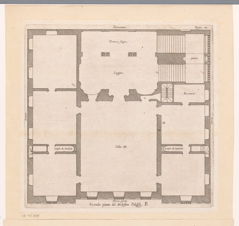 Plan of the first floor of the Villa Giustiniani-Cambiaso in Genoa, Nicolaes Ryckmans, 1622 Canvas Print