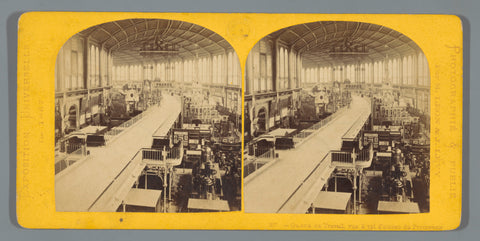 View of the promenade through the Machine Hall at the 1867 World's Fair, Léon & Lévy, 1867 Canvas Print