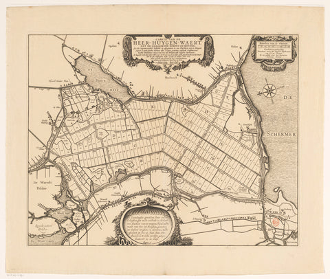 Map of the verlote lots in the Heerhugowaard, 1631, anonymous, in or after 1631 Canvas Print