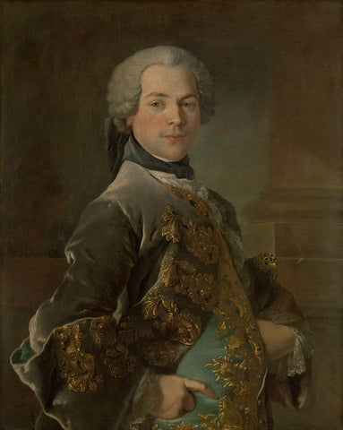 Portrait of Isaac van Rijneveld, Louis Tocqué, 1738 Canvas Print