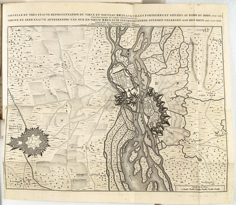 Map of Breisach, c. 1702, anonymous, 1702 - 1703 Canvas Print