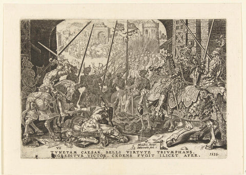 Capture of Tunis, 1535, Dirck Volckertsz. Coornhert, 1570 - 1640 Canvas Print