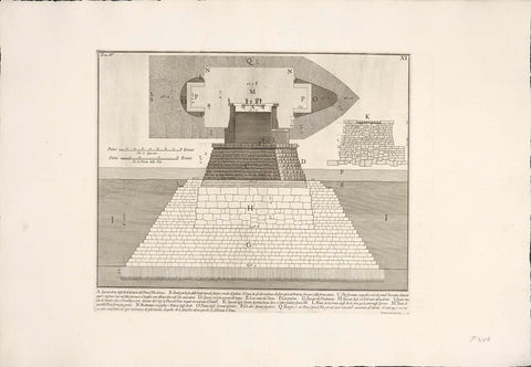 Cross-section of arch of Engelenbrug in Rome, Giovanni Battista Piranesi, c. 1756 - c. 1757 Canvas Print