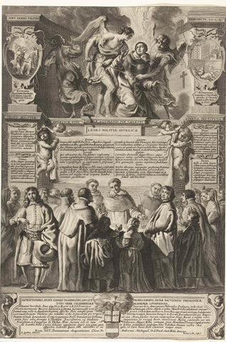 Instelling van de broederschap Militia Angelica Thomae Aquinatis, 1649, Richard Collin, 1649 Canvas Print