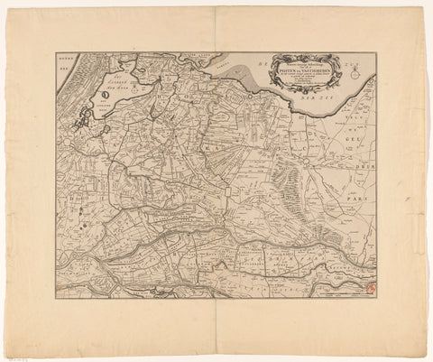 Map of the provinces of Holland, Utrecht and Gelderland with the fortresses and forts built during the war in 1672, anonymous, in or after 1680 Canvas Print