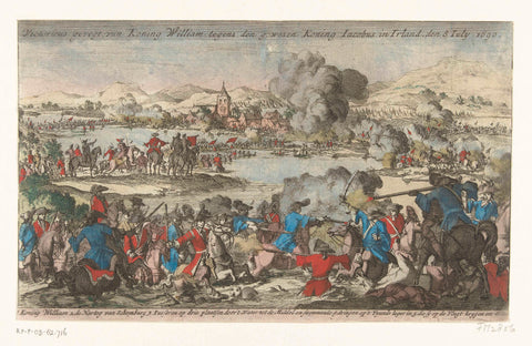 Battle of the Boyne, 1690, anonymous, 1692 - 1694 Canvas Print