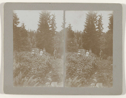 Kessler family during a walk in the Norwegian forest landscape, Geldolph Adriaan Kessler (possibly), 1909 Canvas Print