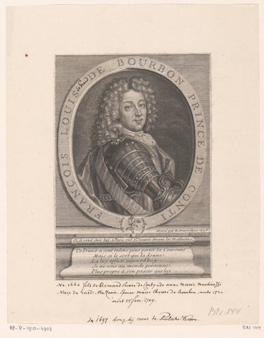 Portret van Louis-François-Joseph de Bourbon-Conti, Etienne Desrochers, 1698 Canvas Print