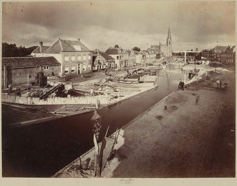 Renovation of Sluis aan den Leydschen Dam 1886, Henri de Louw, 1886 Canvas Print