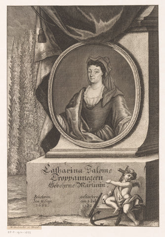 Portrait of Catharina Salome Troppaneger, Moritz Bodenehr, Johann Martin Bernigeroth (rejected attribution), 1722 - 1748 Canvas Print