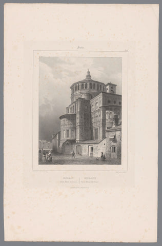 View of the Santa Maria delle Grazie in Milan, Isodore-Laurent Deroy, 1838 - 1841 Canvas Print