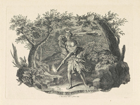 Vignet met de Titanide Phoebe, Jan Wandelaar, 1743 Canvas Print