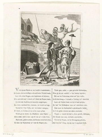 Cartoon on acquittal in the lawsuit filed against the patriotic weekly De Politieke Kruier, 1785, anonymous, 1785 Canvas Print