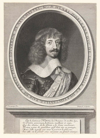 Portrait of Henry II d'Orléans, Robert Nanteuil, 1655 Canvas Print