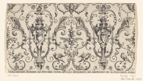 Edge decoration with baluster motifs, Hans Janssen, 1631 Canvas Print