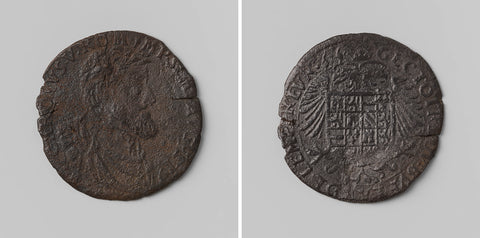 Charles V, German emperor, arithmetic medal of the emperor's office, anonymous, 1555 Canvas Print