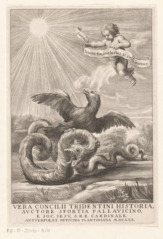 Eagle and serpent, anonymous, 1670 Canvas Print