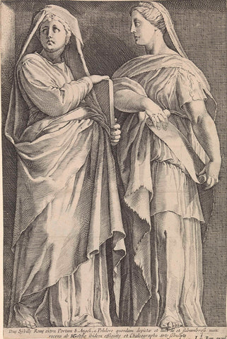 Twee sibillen, anonymous, 1668 - 1693 Canvas Print