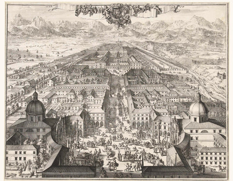 View of the royal hunting palace in Turin, Romeyn de Hooghe (possibly), 1681 - 1682 Canvas Print