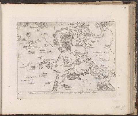 Map of Neuss en omgeving, 1585, Frans Hogenberg, 1587 - c. 1591 Canvas Print