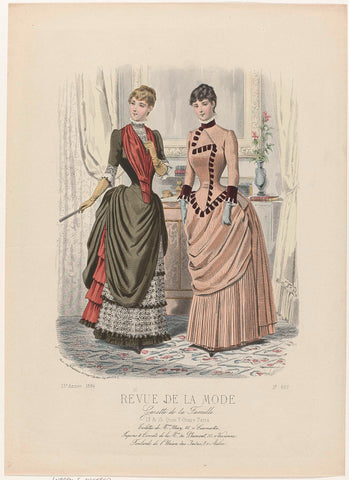 Revue de la Mode, Gazette de la Famille, Sunday, August 24, 1884, 13th Year, No. 660: Toilets of M.me Méry (...), E. Cheffer, 1884 Canvas Print