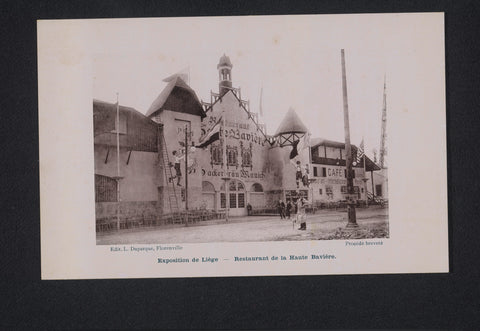 View of a Bavarian restaurant at the 1905 World's Fair in Liège, anonymous, 1905 Canvas Print