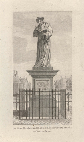 Statue of Erasmus, on Grote Markt in Rotterdam, Pieter Hendrik Jonxis, 1791 Canvas Print