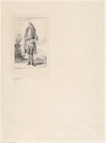 Man dressed according to the fashion of ca. 1710, Jean Antoine Watteau, 1710 - 1738 Canvas Print