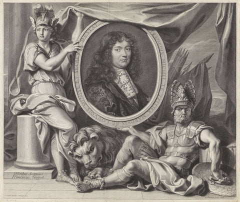 Portret van François-Michel Le Tellier, Gerard Edelinck, 1666 - 1707 Canvas Print