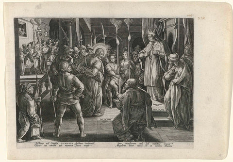 Christ for Caiaphas, Adriaen Collaert, 1585 - 1586 Canvas Print